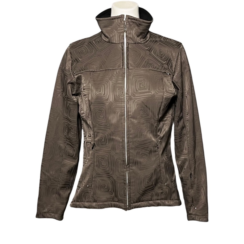 Skea Vail Colorado Women's Ski Jacket Size 8 Brown Bronze Full Zip Sleeve Pocket